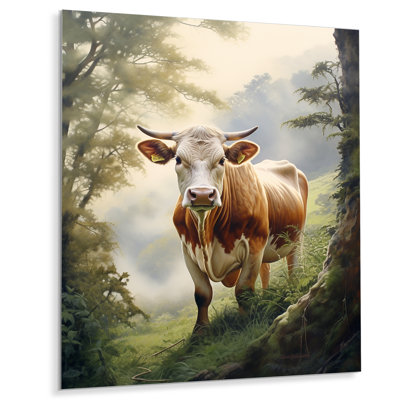 Contemplation de vache - Décoration murale en métal animaux