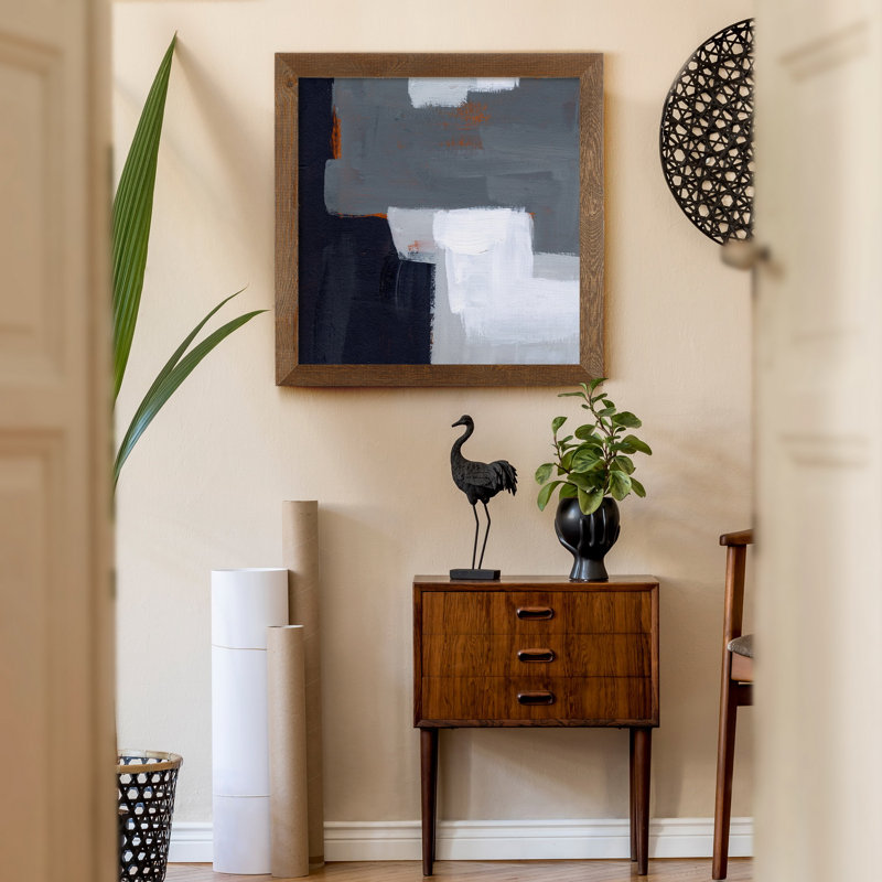 " Concrete Wall II " Painting Print, 21" H x 21" W x 1" D, Maple Framed
