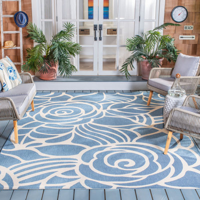 Tapis intérieur / extérieur bleu / beige Herefordshire