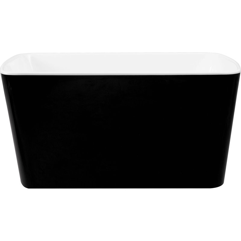 Baignoire de trempage autoportante en acrylique de 49 po, bain de trempage japonais de forme carrée, trop-plein chromé et drain rapide