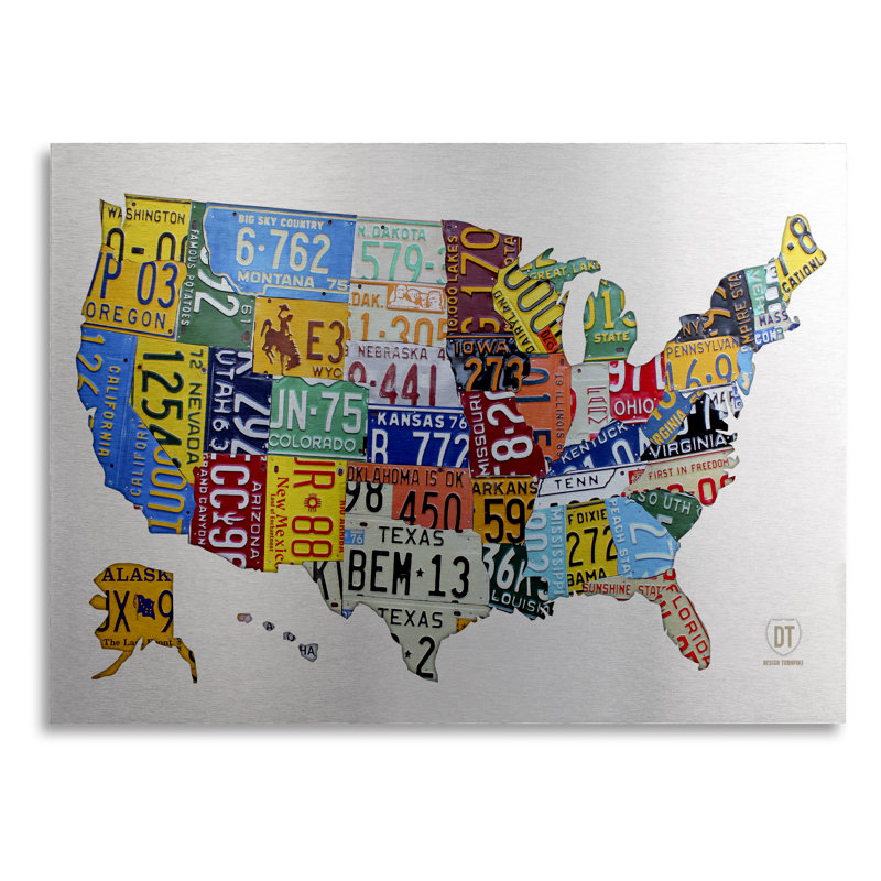 « license assiette usa 2 » par design turnpike, impression sur aluminium brossé