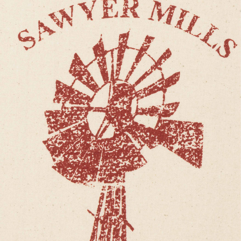 Sawyer Mill Tea Towel Kitchen Towel, Country Red, Antique Cream