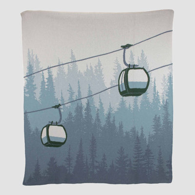 In2Green Winter Sports Mountain Knit Throw