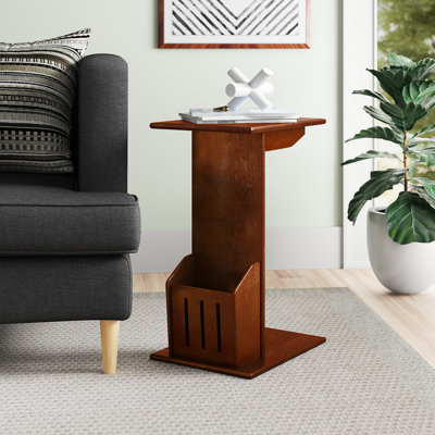 Grande table de bout en C 24 po avec porte-revues Edwin