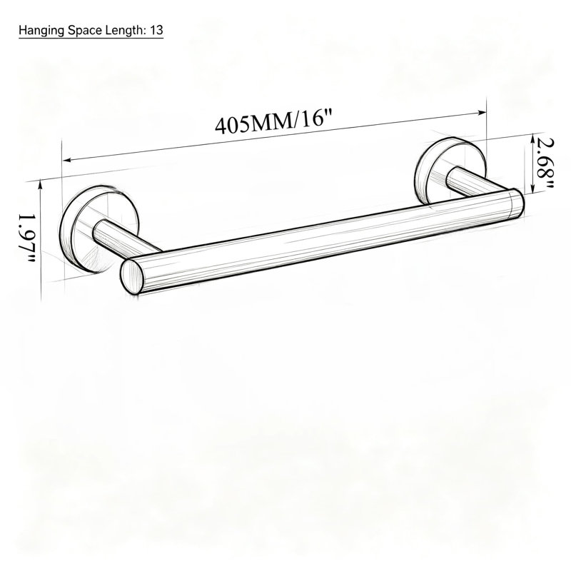 Barre à serviettes en acier inoxydable de qualité supérieure pour salle de bain - Porte-serviettes mural robuste avec finition chromée antirouille - Installation facile pour une utilisation polyvalente
