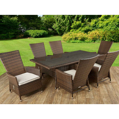Copenhaver 6 - Person Rectangular Patio Dining Set with Cushions included