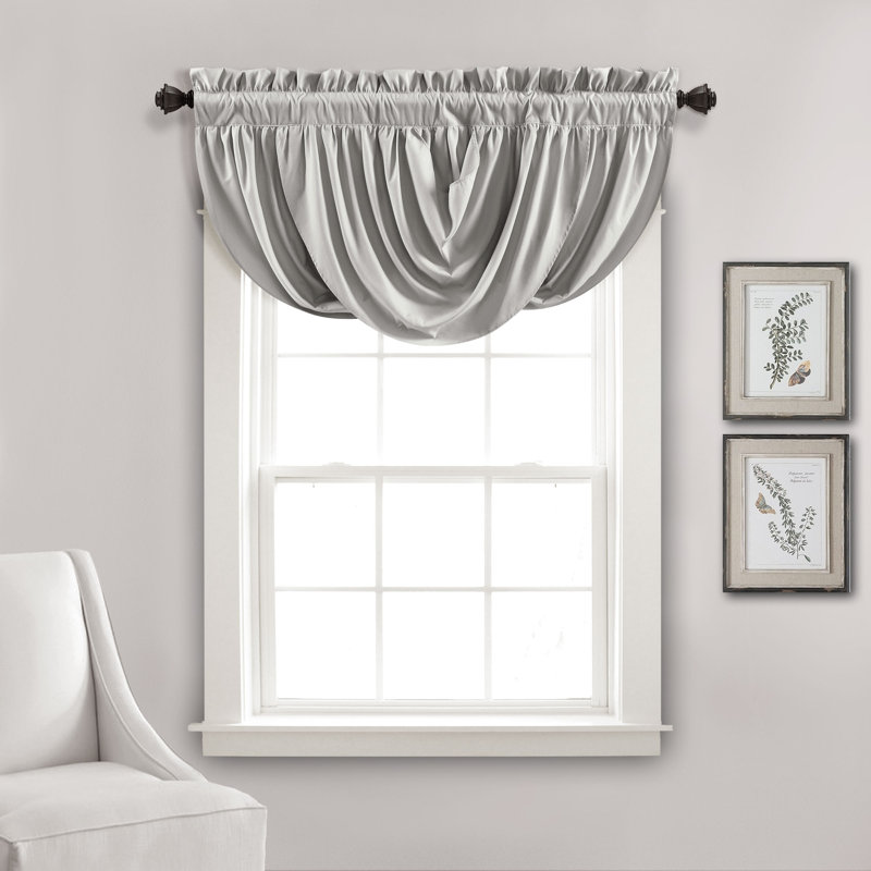 Light Gray Polyester Rod Pocket Window Valance