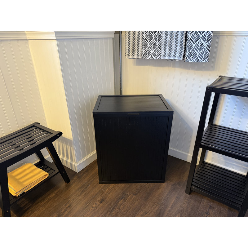 Bamboo Laundry Hamper, Black