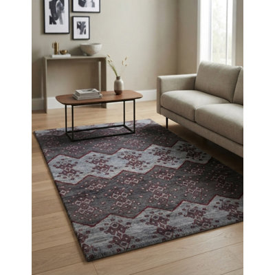 Contemporary Multicolor Hand Knotted Silk Runner Indoor Area Rug
