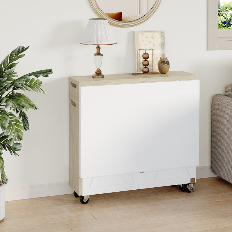Extendable Dining Table, White/Wood