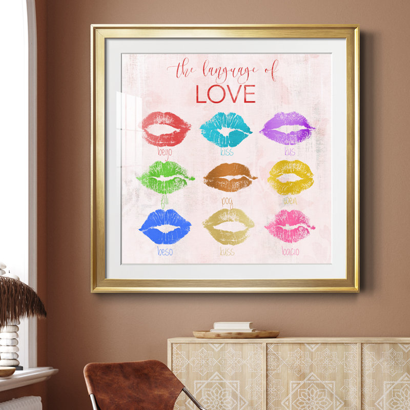 Rainbow Kiss - impression encadrée, H 30,5 po x l 30,5 po x P 1,5 po, Encadrement doré