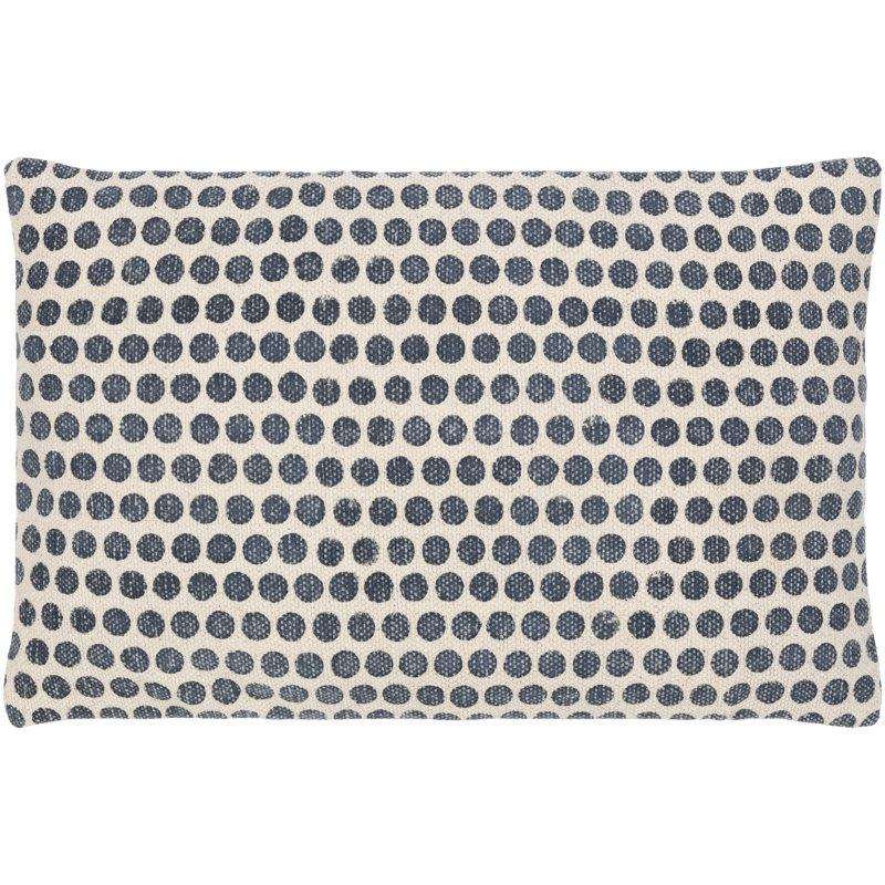 Zetta Rectangular Cotton Throw Pillow, Beige/Denim, Down