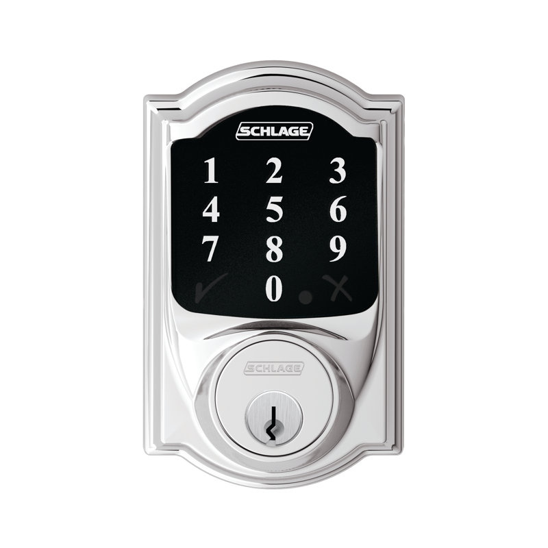 Single Cylinder Keyless Electronic Deadbolt, Bright Chrome