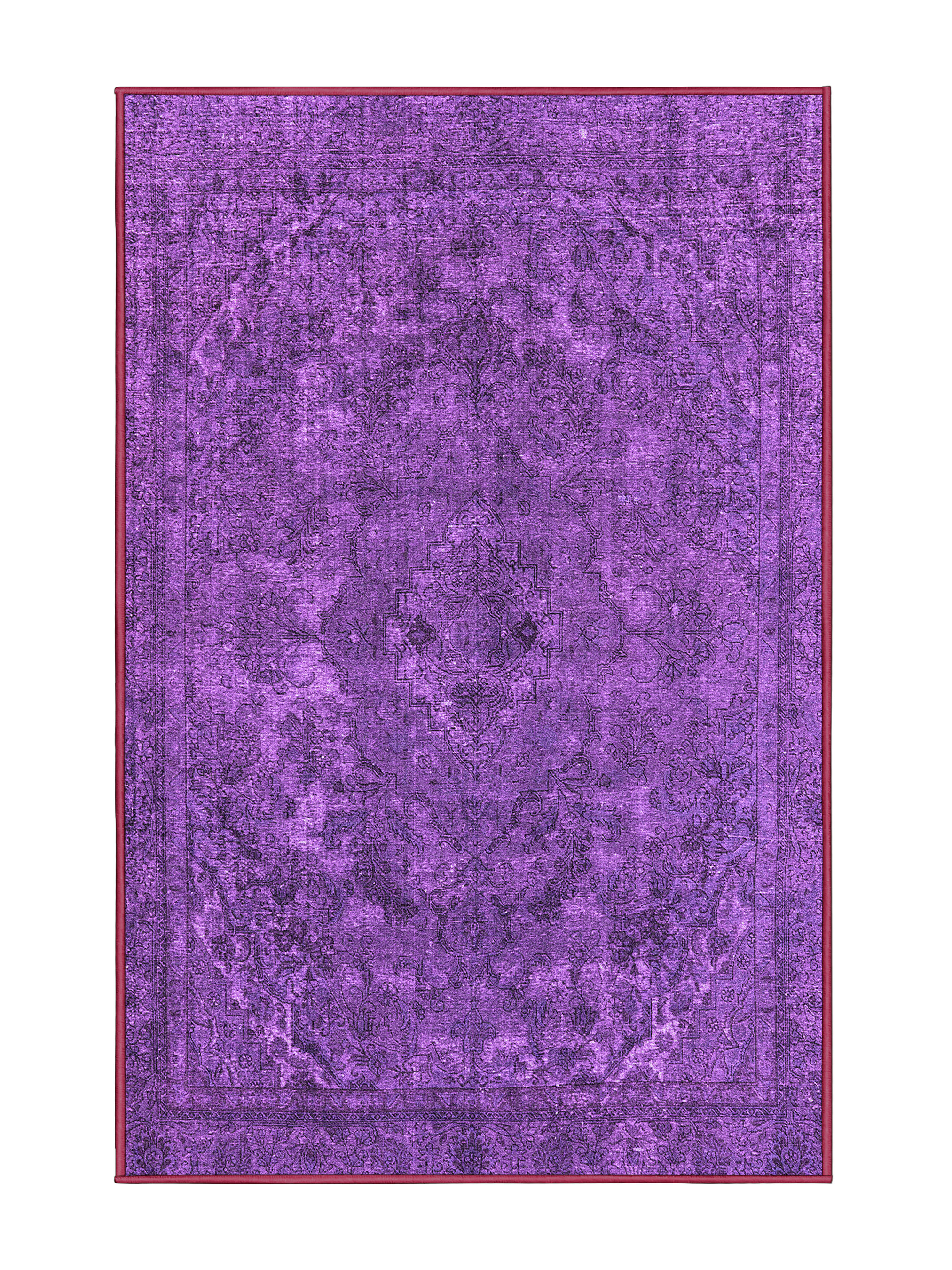 Bungalow Rose Mid-Century Modern 1027 Purple Machine Washable Area Rugs ...