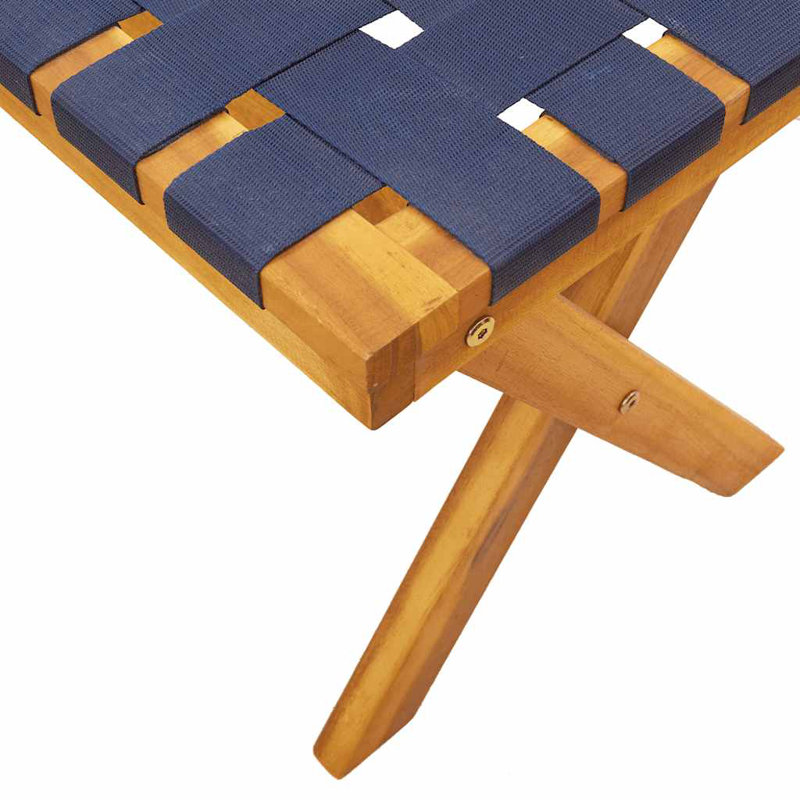 Vidaxl Garden Bench in Acacia and Fabric, Dark Blue