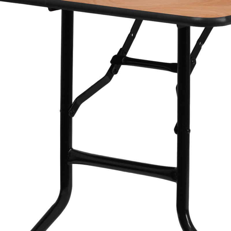 30"x 60" Rectangular Wood Folding Banquet Table with Clear Coated Finished Top