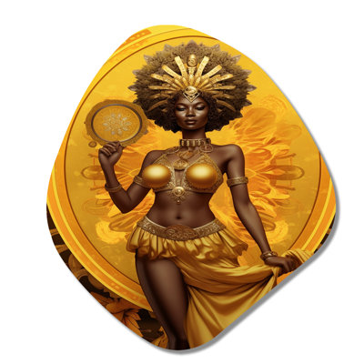 Greer - African American Woman Nebula Shape Asymmetric Metal Wall Art