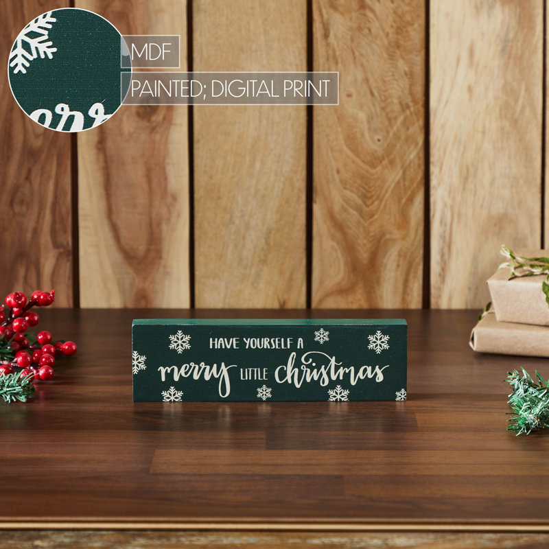 Higher Glory Have Yourself A Merry Little Christmas Green Block Sign 3x10