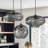 3 Light Dimmable Matte Black Glass Chandelier