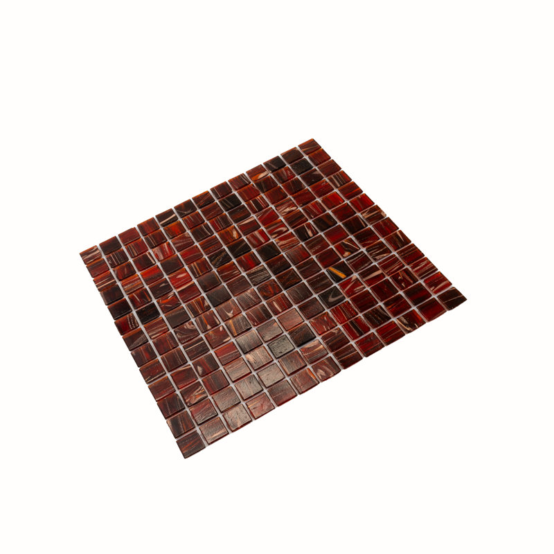 Celestial 0.8" x 0.8" Glass Grid Mosaic Wall & Floor Tile , Wine Pink