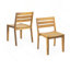 Chaise d'appoint d'extérieur en bois d'acacia, finition teck (ensemble de 2)