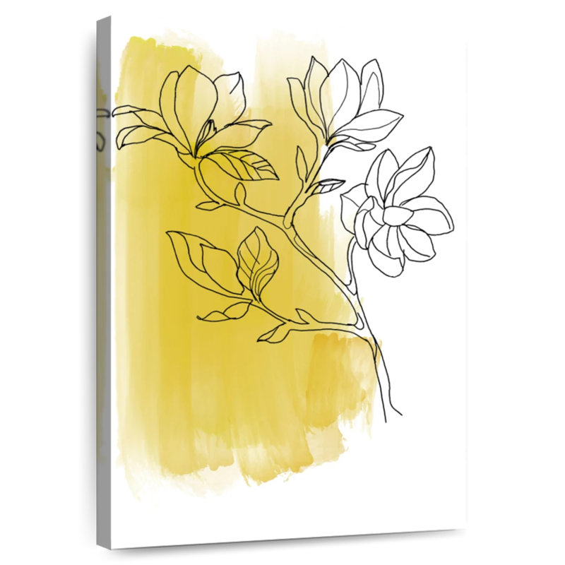 Harnek Botanique En Jaune, H 36 po x l 24 po