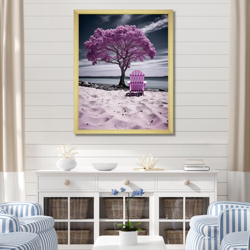 Messines " Coastal Dreams ", 40" H x 30" W x 1.5" D, White Picture Framed