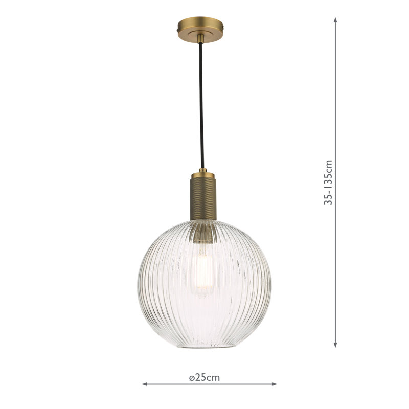 1 - Light Pendant, Natural Brass