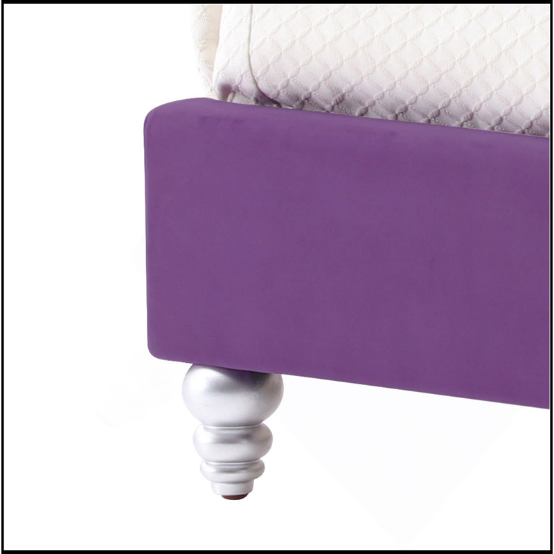 Transitional Purple Upholstered Full Bed