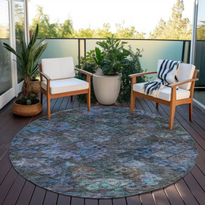 Tapis bleu sarcelle lavable intérieur / extérieur San Marino 