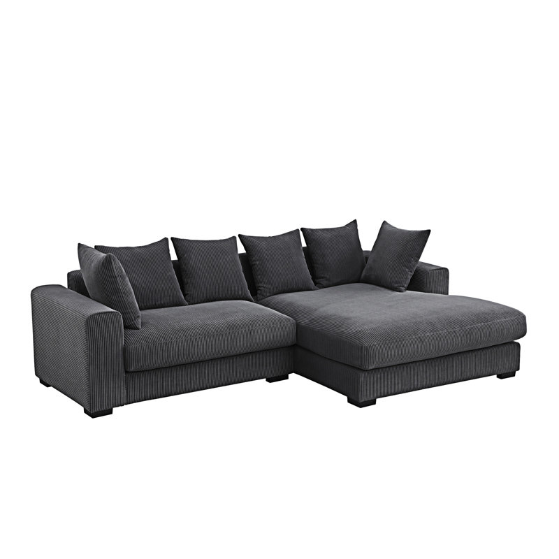 3 - Piece Upholstered Sectional, Dark Gray