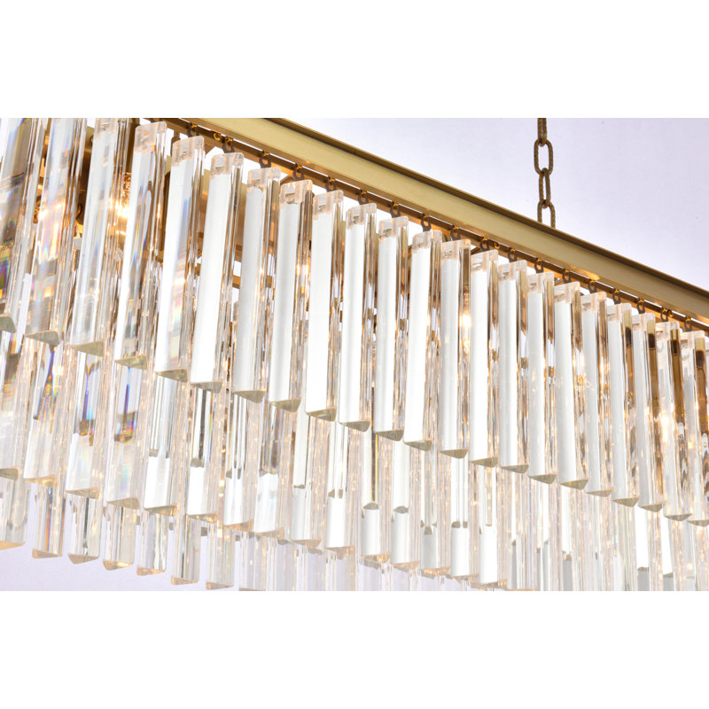Lustre linéaire en cristal 12 lumières Dahlonega, H 18 po x l 40 po x P 14 po