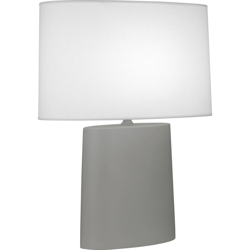 Victor Ceramic Table Lamp, Matte Smoky Taupe