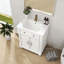 Meuble-lavabo Mid-Century avec base romaine, blanc-1243838190