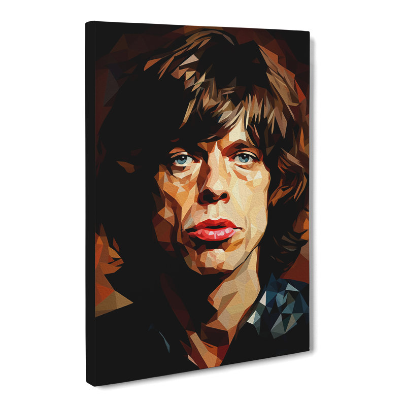 Mick Jagger Cubism - No Frame Print, 50cm H x 35cm W x 3cm D