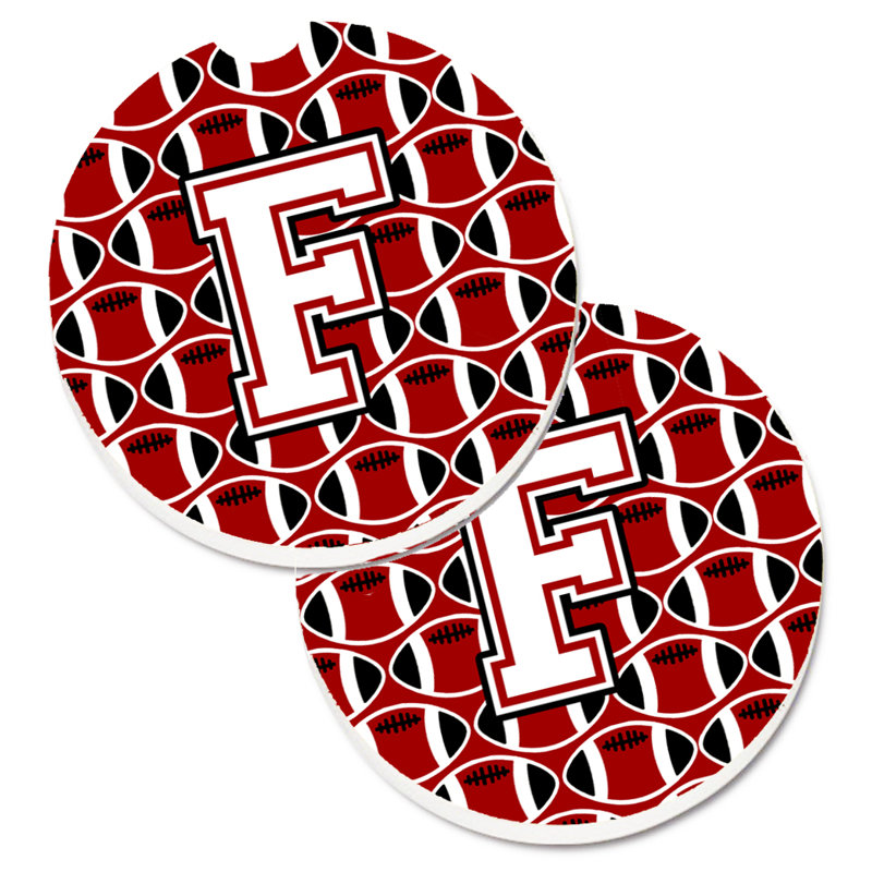 Sous-verre de football, F, Cardinal / blanc