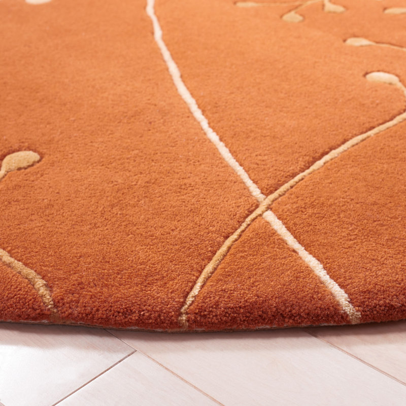 Soho Hand Tufted Wool Floral Rug, Round 6'