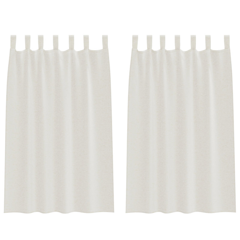 Suzzy Semi Sheer Curtain Pair, Cream, 175cm Width x 140cm Drop