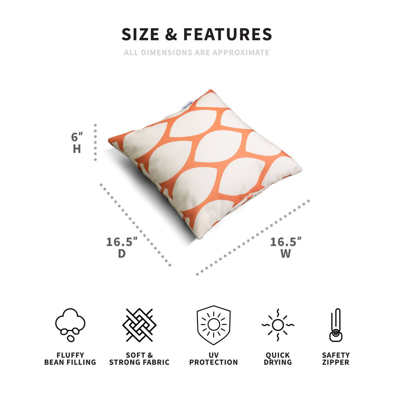 Housse et insert de coussin décoratif en polyester, Orange / beige