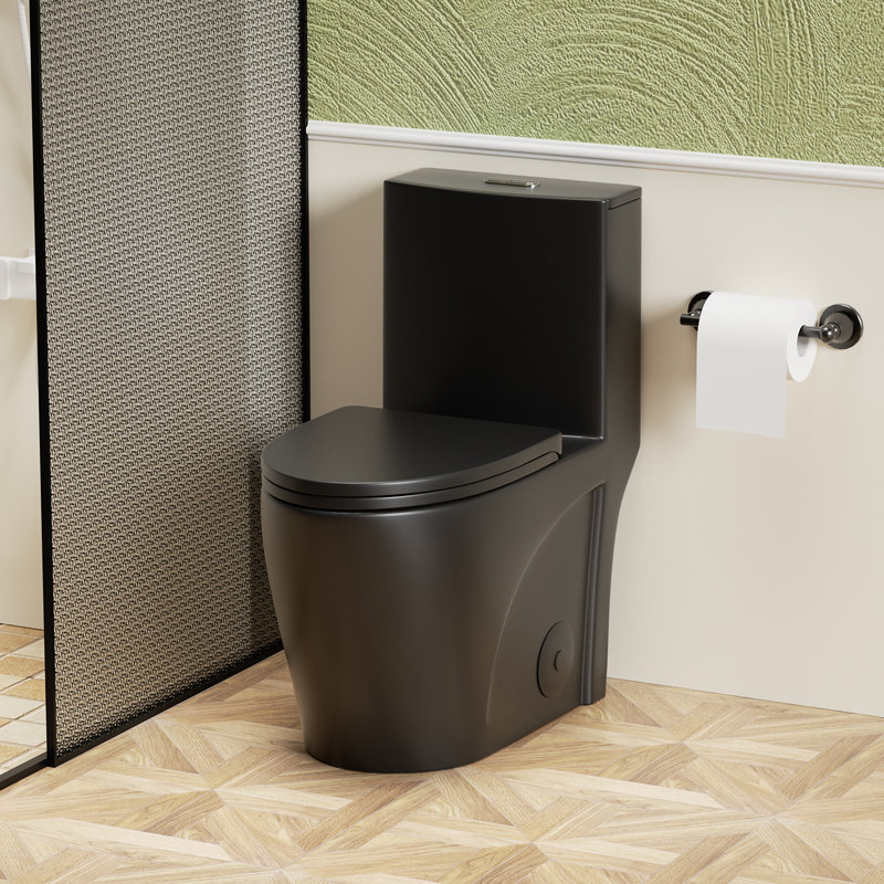 Housse de siège de toilette Seren, Noir mat