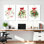 «Mistletoe with Red Bow», ensemble de 3 impressions sur toile tendues à l'aquarelle