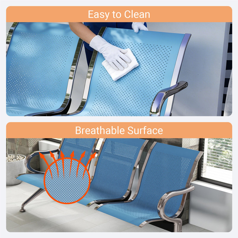 Chaise pour salle d'attente Kinfant, Bleu