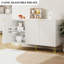 47.2'' 3-Door White Sideboard Storage Cabinet with Shelves,Accent Chest For Living Room-108814161