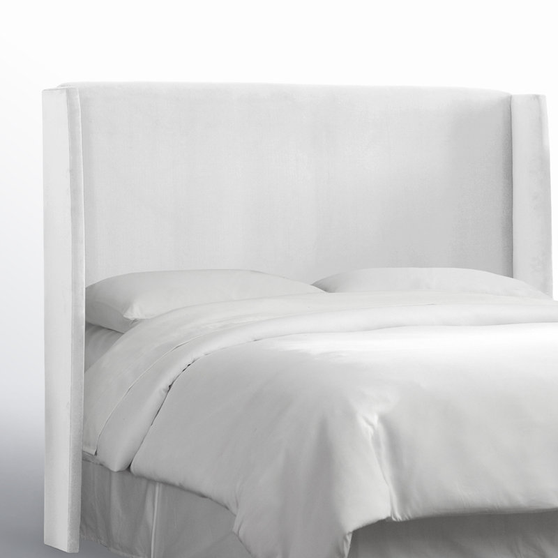 Tête de lit tapissier Tilly, Grand, Velours blanc classique