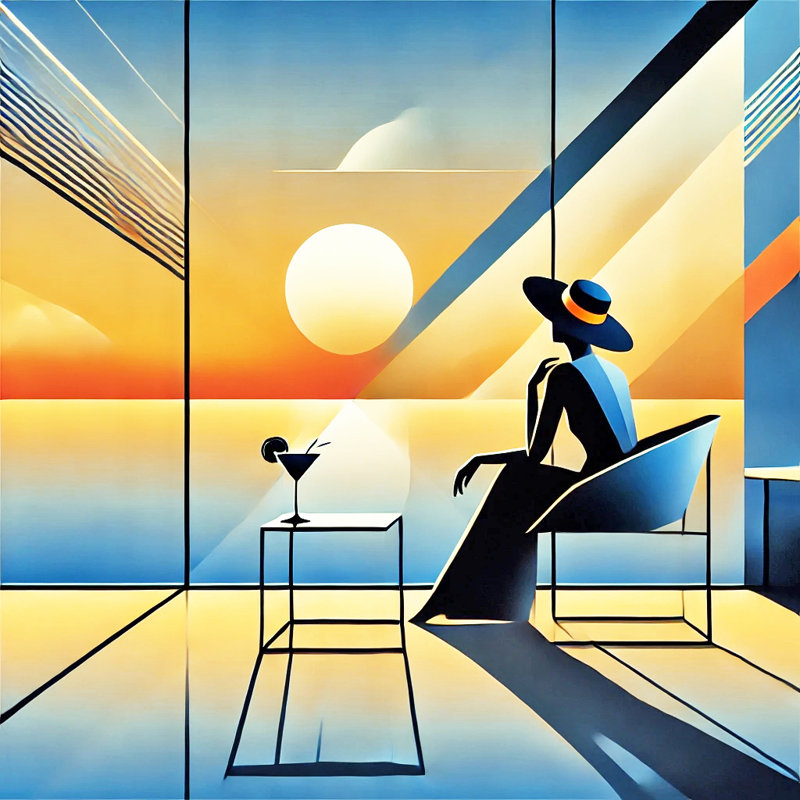 «Golden Horizon: Contemporary Sunset», art mural sur toile, H 40 po x l 40 po x P 1,5 po