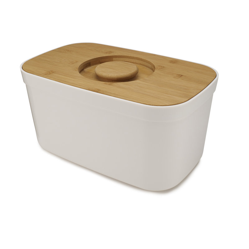 Joseph Joseph Bread Bin With Bamboo Lid, White