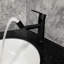 Robinet de salle de bain moderne noir mat, robinet de meuble-lavabo monotrou, acier inoxydable conçu pour une utilisation à long terme, corrosion avec évier à évacuation lisse et continue
