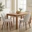 Chaises de salle à manger rembourrées, chaises de cuisine modernes en tissu avec pieds en bois-681636819-681636817