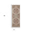 7' Beige Medallion Power Loom Runner Rug With Fringe