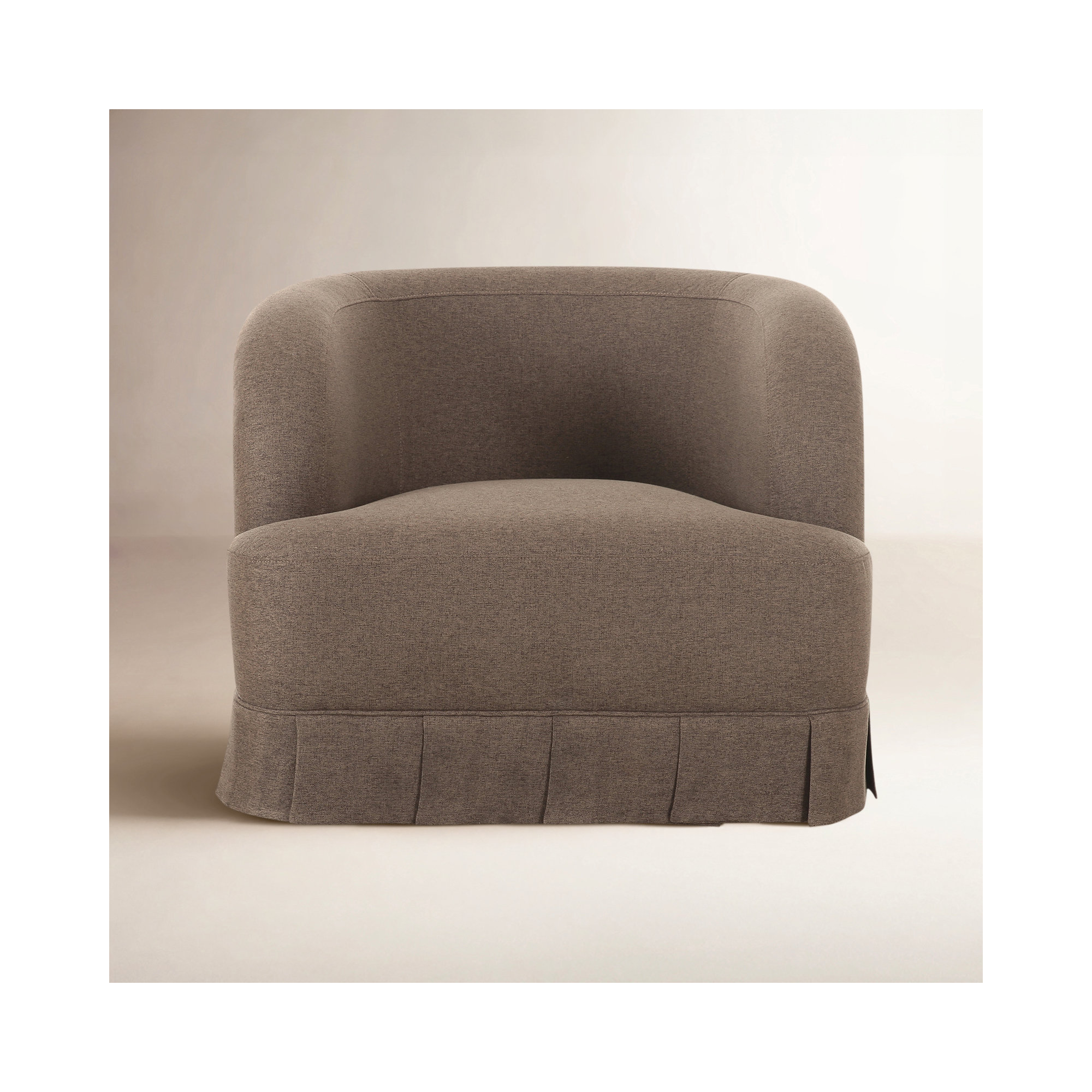 Milo Swivel Chair, Brown Polyester